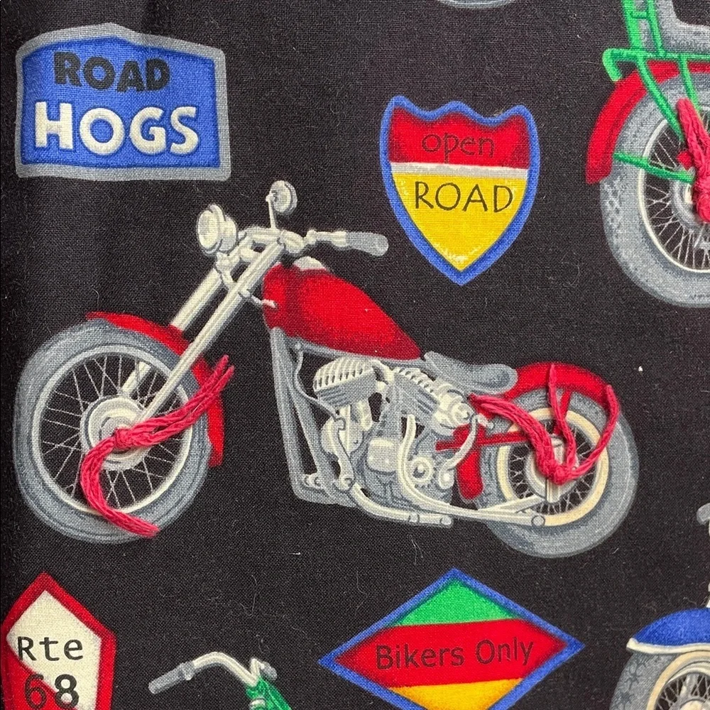 Motorcycle Print Black Throw Blanket Homemade